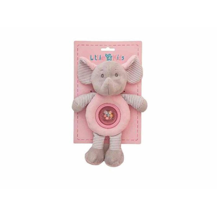 Creaciones Llopis Peluche Elefante Rosa con Sonajero de Bolita, 25 cm, para +3 años Creaciones Llopis Peluche Elefante Rosa con Sonajero de Bolita, 25 cm, para +3 años
