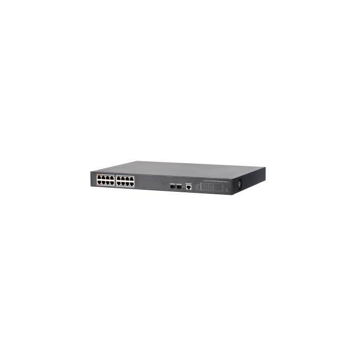 Dahua - Dh-Pfs4218-16Gt-240 - Switch Poe 16 Puertos Gigabit + 2 Sfp Uplink Gigabit 240W 802.3At Manejable Layer 2