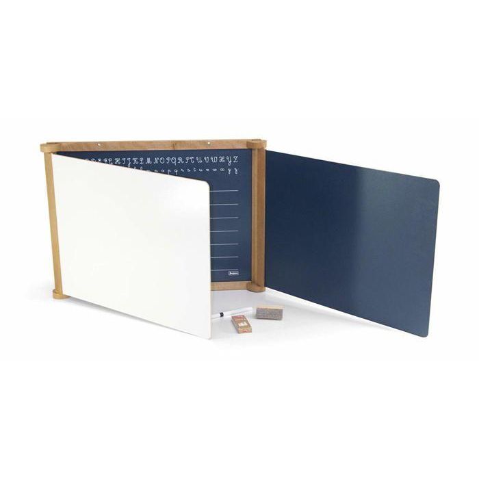 Jeujura Pizarra Mural Tríptico de Madera Roble Teñido 59x46 cm con 3 Paneles para Tiza y Rotulador Borrable en Seco 1 Jeujura Pizarra Mural Tríptico de Madera Roble Teñido 59x46 cm con 3 Paneles para Tiza y Rotulador Borrable en Seco 1