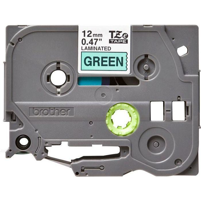 BROTHER Cinta laminada verde/ negro 12mm BROTHER Cinta laminada verde/ negro 12mm