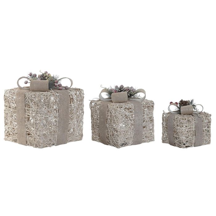 Regalo Navidad Alpina DKD Home Decor Crema 26 x 30 x 26 cm Set de 3 (2 Unidades) 3