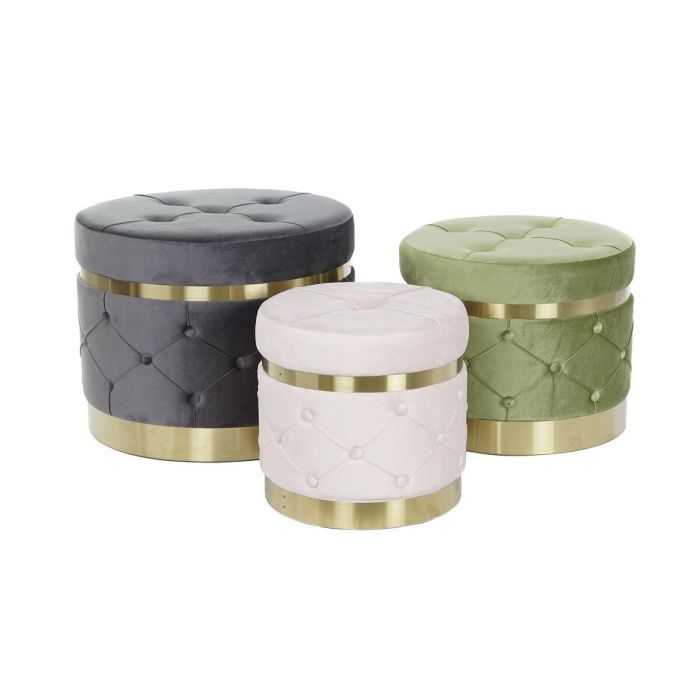 Reposapies DKD Home Decor Multicolor 60 x 47 x 60 cm Set de 3 3 Reposapies DKD Home Decor Multicolor 60 x 47 x 60 cm Set de 3 3