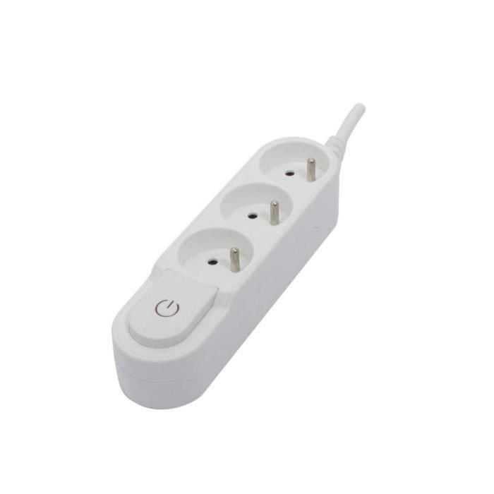 CHACON Regleta 3 tomas de corriente 16 A con interruptor, cable de 1,5 m HO5VV-F 3x1,5 mm² blanco CHACON Regleta 3 tomas de corriente 16 A con interruptor, cable de 1,5 m HO5VV-F 3x1,5 mm² blanco