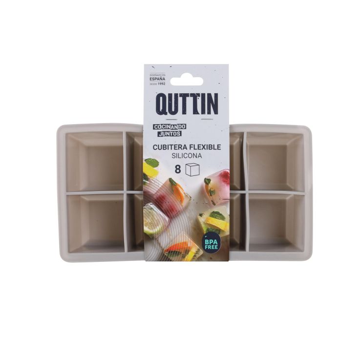 Quttin Cubitera Flexible de Silicona para 8 Cubitos, 21.3 x 11.3 x 5 cm (24 Unidades) 1