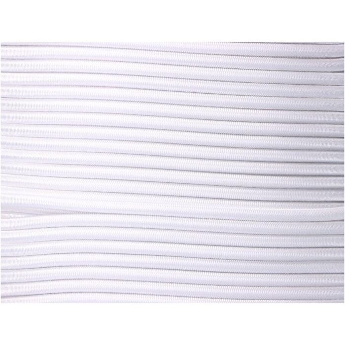 Edm Cuerda Elástica Blanca Poliéster Calibre 6 mm x 200 m Alta Tenacidad Torsión Alma Látex Protección UV Resistente 1