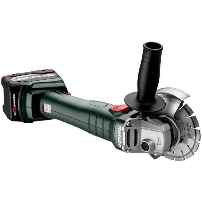 Metabo W 18 L 9-125 Quick Juego Amoladora Angular a Batería 18V, Disco 125mm, con Maleta MetaBOX 165 L