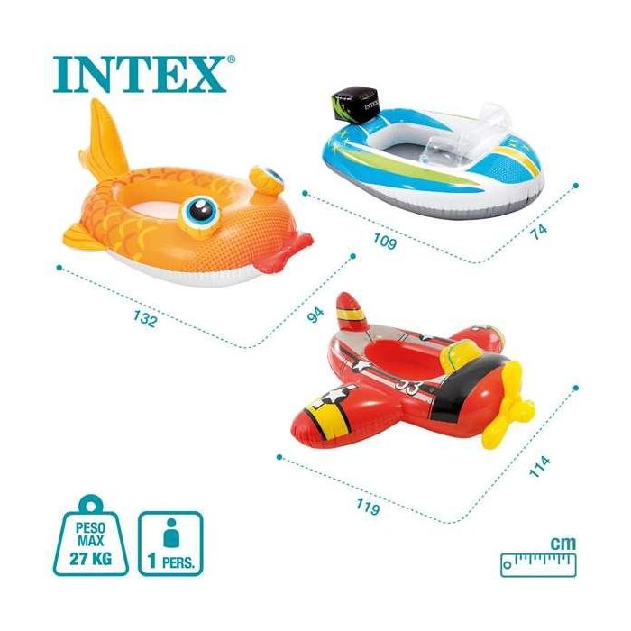 Intex Barca Hinchable para Niños (Pez 132x94 cm) (Coche 74x109 cm) (Avion 119x114 cm) de 3 a 6 Años - Modelos Surtidos 3