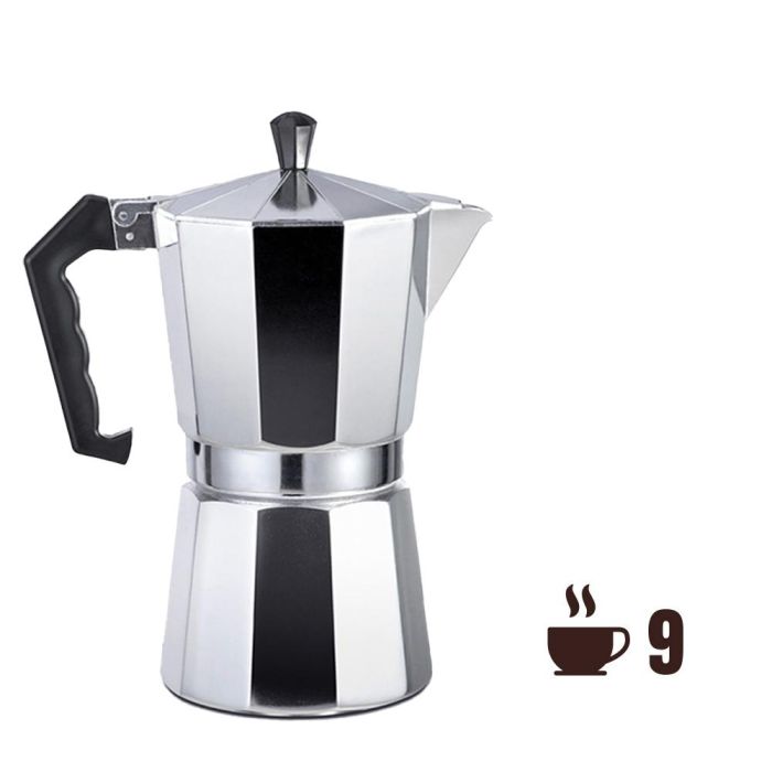 Gourmet Kitchen Cafetera de aluminio 9 tazas para gas, vitrocerámica y placa eléctrica Gourmet Kitchen Cafetera de aluminio 9 tazas para gas, vitrocerámica y placa eléctrica
