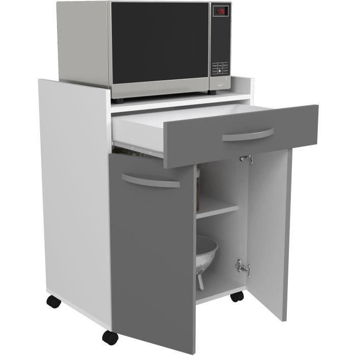 Ekipa 803348 Carro OSLO 1 Cajón y 1 Puerta L 60 x P 44 x H 81 cm Gris Brillo 4