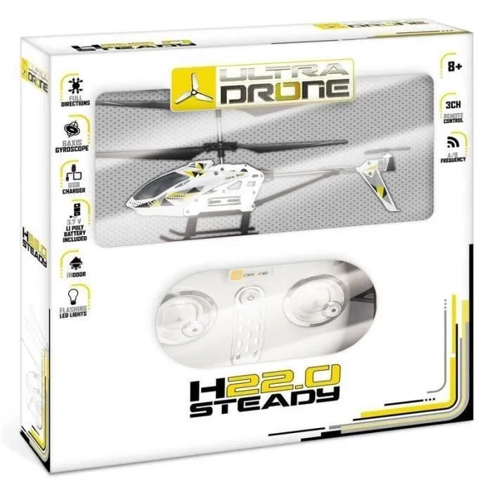 Mondo Helicóptero Radio Control Fijo 22 cm 3 Canales Giroscopio LED Frontal Batería Recargable 2