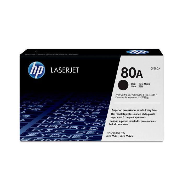 HP Cartucho de Tóner Original LaserJet 80A Negro CF280A Negro Rendimiento Estándar (2560 páginas)