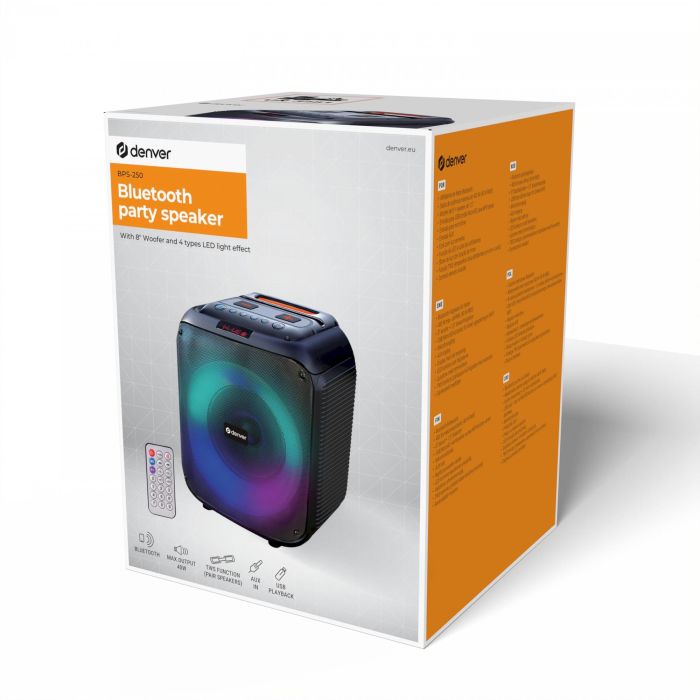 Altavoz Bluetooth Portátil Denver Electronics BPS-250 Negro 3 Altavoz Bluetooth Portátil Denver Electronics BPS-250 Negro 3
