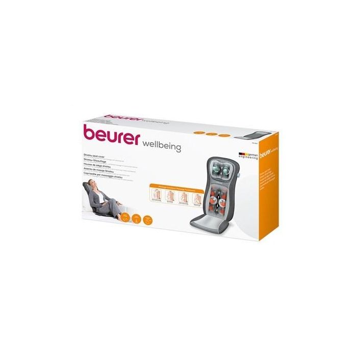 Beurer MG-260 Funda de Asiento de Masaje Shiatsu con Función Luz y Calor, Color Negro 8