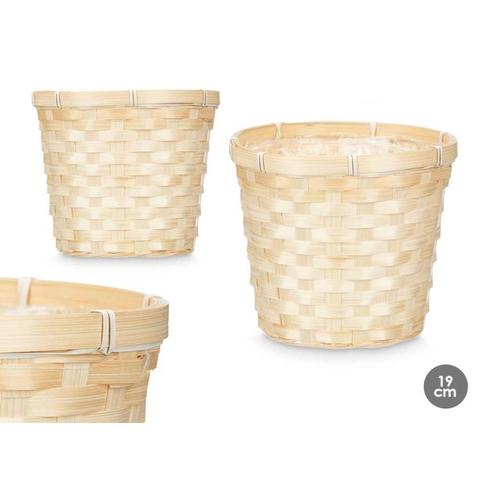 Cubre Macetas Redondo Bambu Trenzado 19Cm Ibergarden (24 Unidades) Cubre Macetas Redondo Bambu Trenzado 19Cm Ibergarden (24 Unidades)