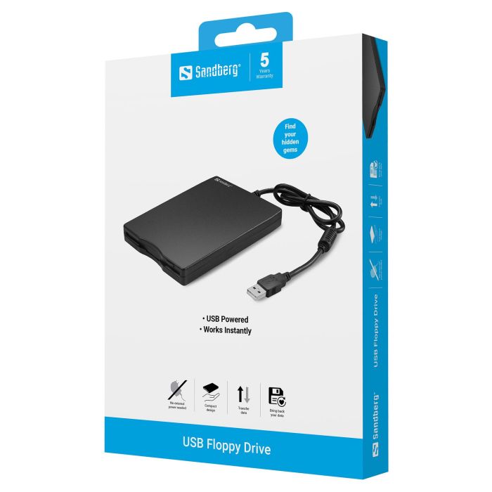 Sandberg USB Floppy Drive para Recuperar Datos de Disquetes