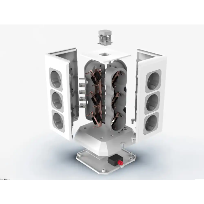 Q-connect Regleta Múltiple 16 en 1 con 12 Tomas de Corriente, 3 USB y 1 USB-C, Cable 2m, 120x120x210mm 3