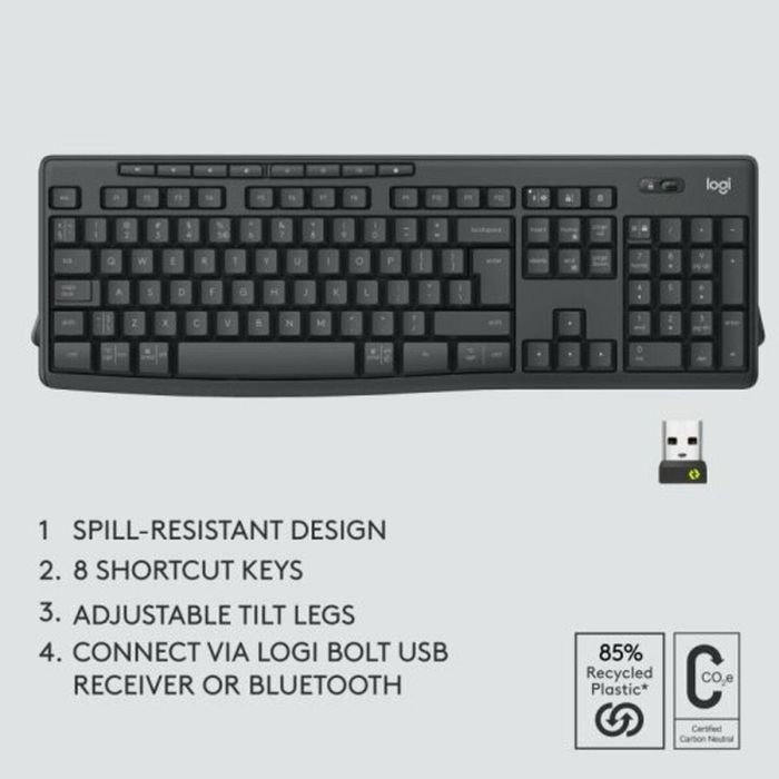 Teclado y Ratón Inalámbrico Logitech Negro 3