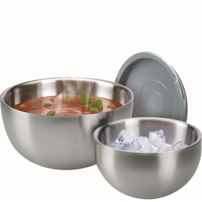 GSW 4005643552301 Ensaladera Térmica Acero Inoxidable 30 cm 5,50 L Tapa Antigoteo Doble Pared 1