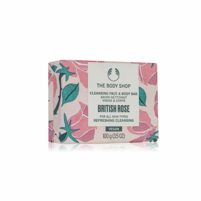 The Body Shop BRITISH ROSE Jabón Sólido Facial y Corporal 100g – 90% Ingredientes Naturales, Vegano, para Todo Tipo de Piel