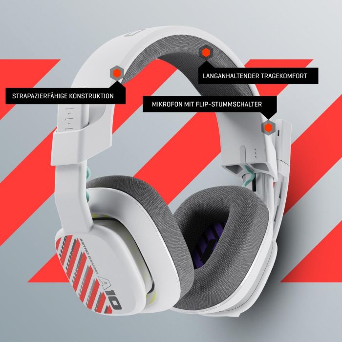 Logitech Astro Gaming A10 Gen 2 Headset full size wired 3.5 mm jack white/PS 4 Logitech Astro Gaming A10 Gen 2 Headset full size wired 3.5 mm jack white/PS 4