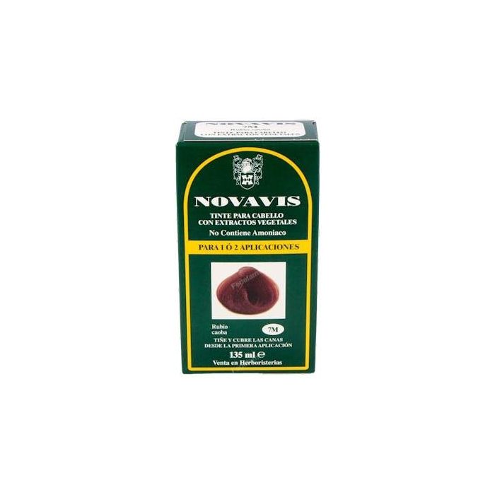 Novavis 7M Tinte Rubio Caoba 135ml - Con Extractos Vegetales Sin Amoníaco para Cubrir Canas