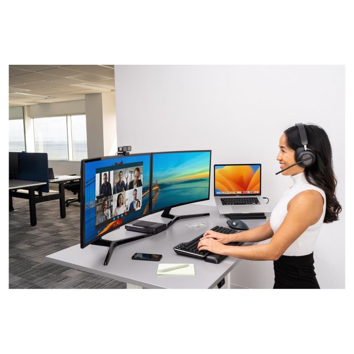 Kensington Auriculares Gaming H3000 PROVC, Diadema Bluetooth 5.2, Negro, 60h Batería, Cancelación Ruido, Micrófono Boom, USB-C, Para PC, PS, Xbox, Android, iOS