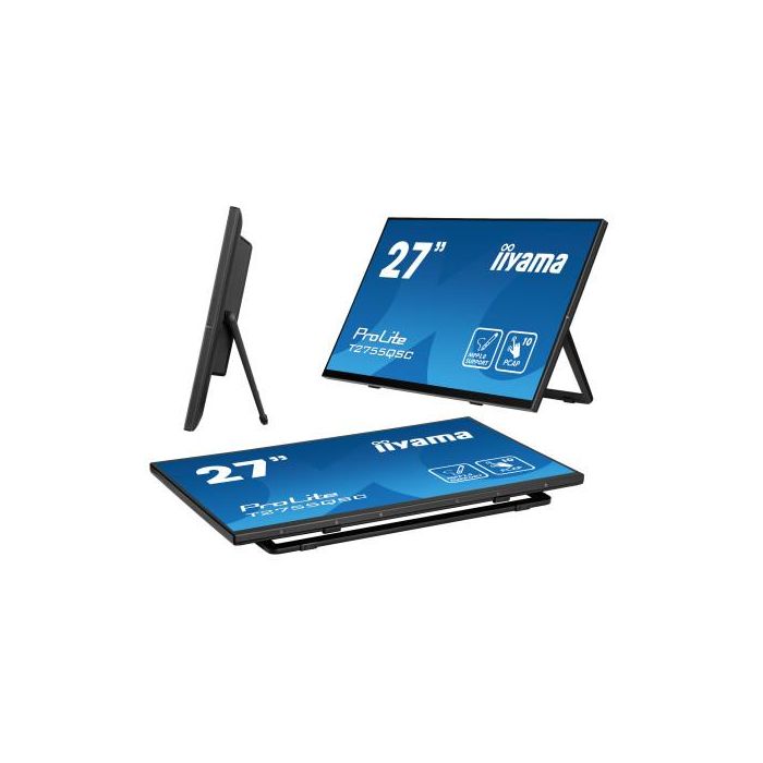 Monitor Iiyama 27" Ips Bonded Pcap 10P Touch, Mpp2.0 (Active Stylus) Supported, 2560X1440, Flat Bezel Free Glass Front, Hdmi, Displayport, 360Cd/M², Usb Hub 2X 3.2, Speakers, Bookstand (T2755QSC-B1) 18 Monitor Iiyama 27" Ips Bonded Pcap 10P Touch, Mpp2.0 (Active Stylus) Supported, 2560X1440, Flat Bezel Free Glass Front, Hdmi, Displayport, 360Cd/M², Usb Hub 2X 3.2, Speakers, Bookstand (T2755QSC-B1) 18