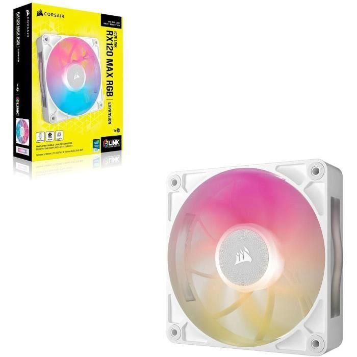 Corsair iCUE LINK RX120 RGB MAX White - Ventilador de Caja 120mm RGB, Serie RX RGB MAX, CO-9051037-WW 3 Corsair iCUE LINK RX120 RGB MAX White - Ventilador de Caja 120mm RGB, Serie RX RGB MAX, CO-9051037-WW 3