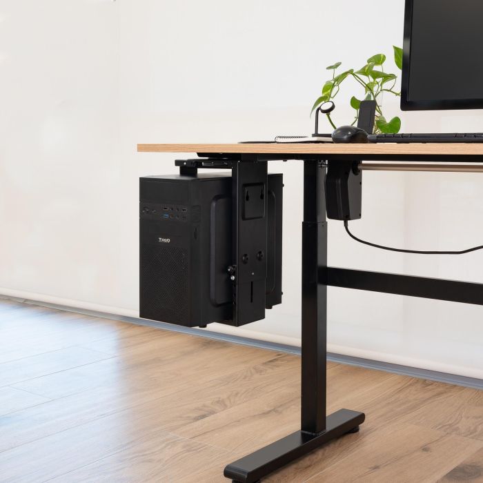TooQ TQMUD01 Soporte Metálico para CPU PC Bajo Mesa o Pared Ajustable de Altura y Ancho, con Giro, hasta 10kg, Negro 4 TooQ TQMUD01 Soporte Metálico para CPU PC Bajo Mesa o Pared Ajustable de Altura y Ancho, con Giro, hasta 10kg, Negro 4