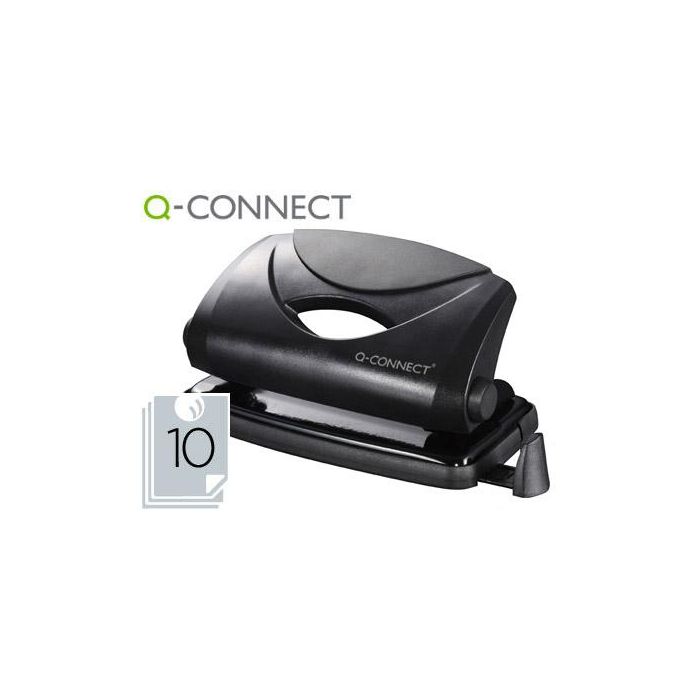 Taladrador Q-Connect Kf01233 Negro Abertura 1 mm Capacidad 10 Hojas