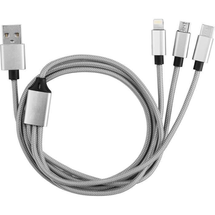 Kit de viaje - GAO - 3 en 1 - Cable de 1 m, cargador de pared y de coche 3 Kit de viaje - GAO - 3 en 1 - Cable de 1 m, cargador de pared y de coche 3
