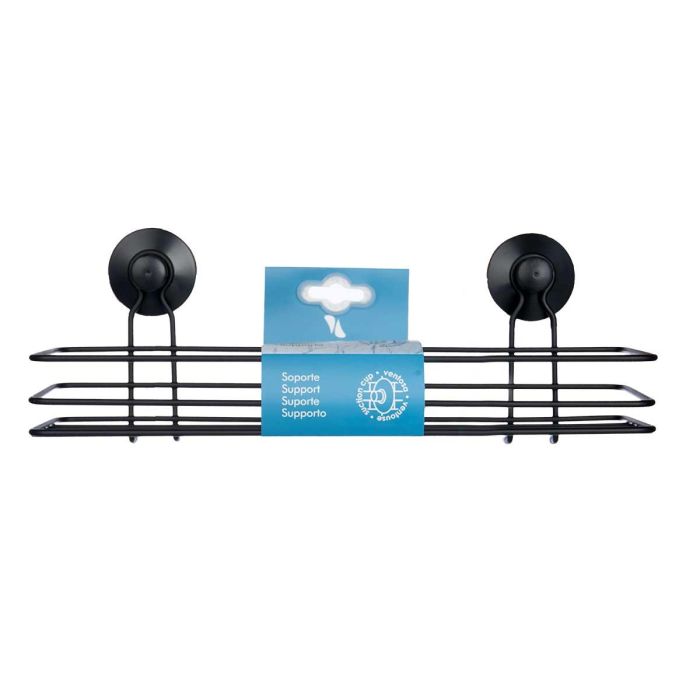 Soporte Ducha Metal Negro Rectang Bajo Ventosa Berilo 35X13CM (12 Unidades) 1 Soporte Ducha Metal Negro Rectang Bajo Ventosa Berilo 35X13CM (12 Unidades) 1