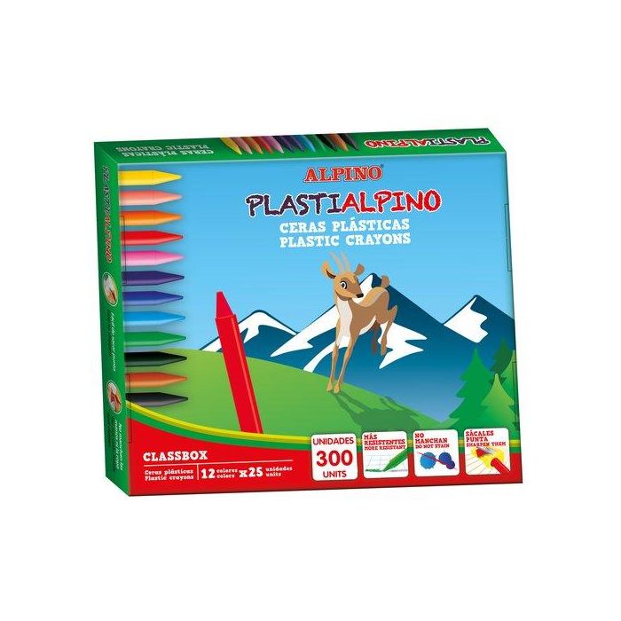 Ceras Alpino Plastialpino Economy Pack Caja De 300 (25X 12 Colores)