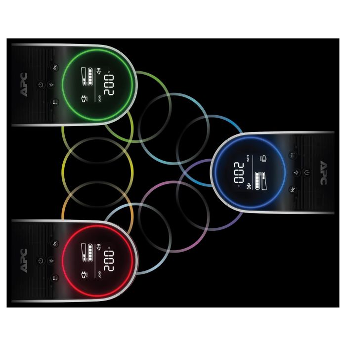 APC UPS Back-UPS Pro BGM2200B-GR 2200VA 1320W 4xSchuko 2xIEC C13 Torre con RGB Beleuchtung