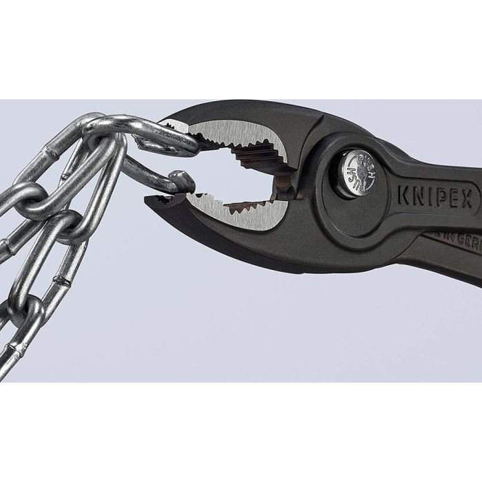 Knipex Alicate de agarre twingrip frontal ajustable 200 mm, 8201200, agarre frontal y lateral, 5 posiciones de ajuste 1 Knipex Alicate de agarre twingrip frontal ajustable 200 mm, 8201200, agarre frontal y lateral, 5 posiciones de ajuste 1