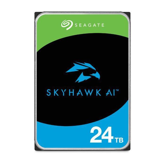 Seagate SkyHawk AI 24TB 3.5" SATA III Disco Duro NVR para IA, 32 Canales, Video Vigilancia, Imagen Perfecta