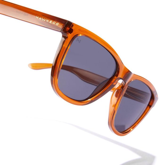 Hawkers ONE RAW Gafas de Sol Polarizadas Cuadradas #caramel dark para Adultos Unisex con Cristales Rosa Transparente