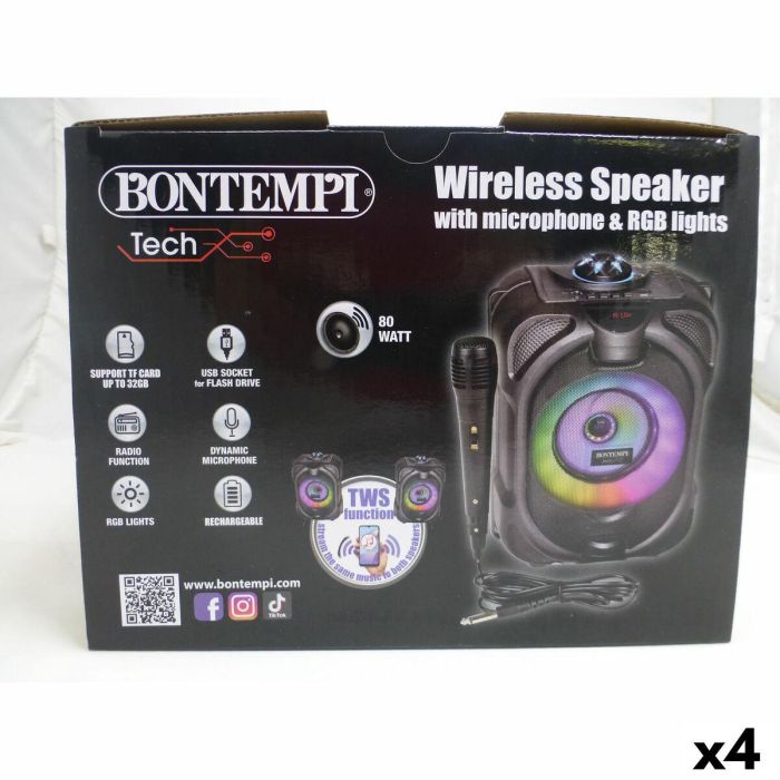 Altavoz con Micrófono Karaoke Bontempi 4 Unidades 7 Altavoz con Micrófono Karaoke Bontempi 4 Unidades 7