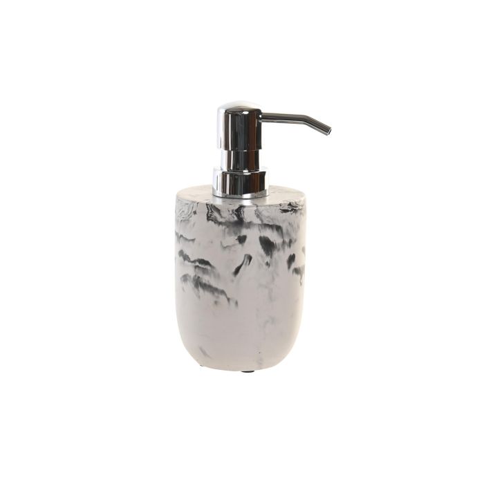 DKD Home Decor Dosificador Moderno de Cemento Simil Mármol Blanco y Negro 8.5 x 15.5 x 7.5 cm