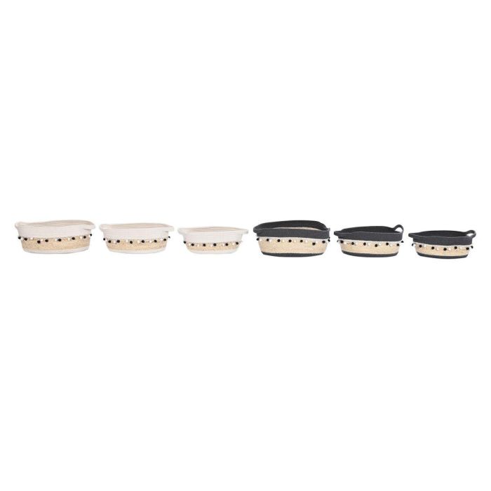 Cesta Boho DKD Home Decor Blanco Gris Oscuro 25 x 16 x 45 cm Set de 3 (2 Unidades) 3 Cesta Boho DKD Home Decor Blanco Gris Oscuro 25 x 16 x 45 cm Set de 3 (2 Unidades) 3