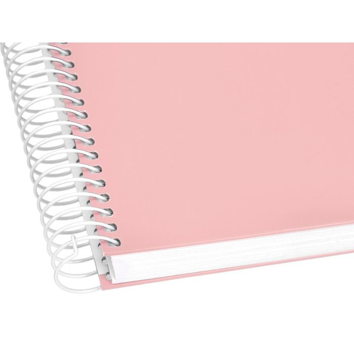 Cuaderno Espiral Liderpapel A4 Crafty Tapa Forrada 80H 90 gr Cuadro 4 mm Con Margen Color Rosa 5 unidades 8