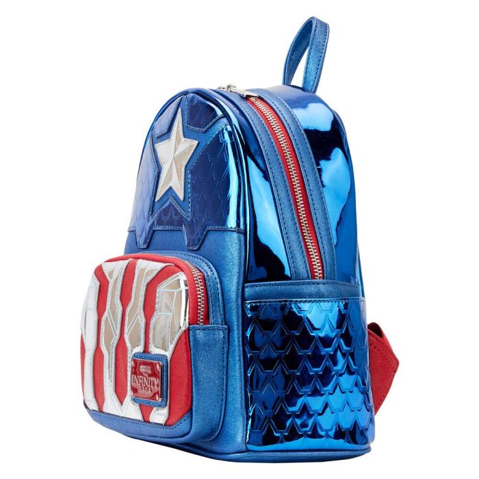 Mochila metallic Capitan America Marvel Loungefly 26cm 3 Mochila metallic Capitan America Marvel Loungefly 26cm 3