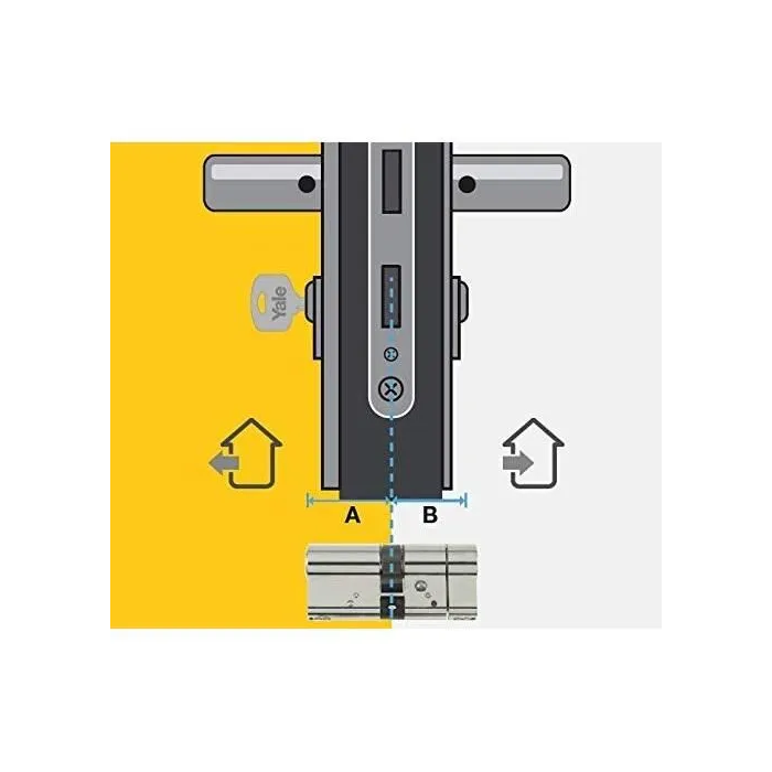 Yale Cilindro de alta seguridad Serie 2100 35x35 mm niquelado, anti-picking, anti-taladro, anti-golpes, 5 llaves 4
