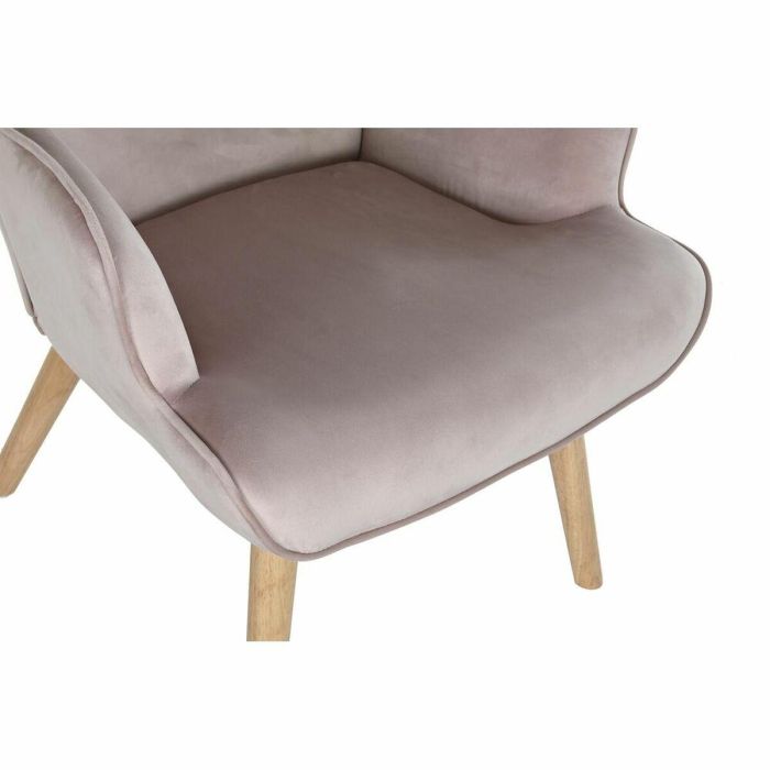 DKD Home Decor Butaca Scandi Rosa - Sillón Individual Poliéster y Madera Desmontable - Medidas 75x69x96 cm, Asiento 43cm 7
