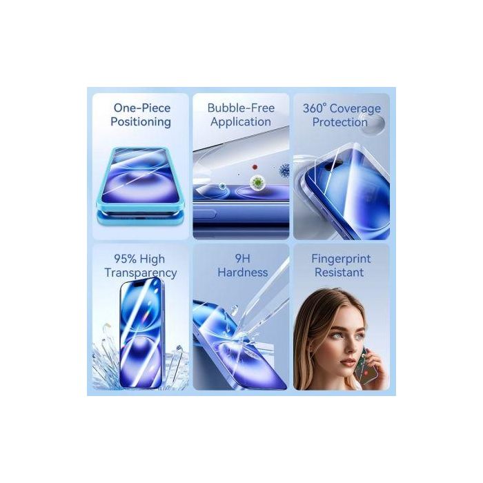Protector de Pantalla de Cristal Templado Vention KUNTCB-20 para iPhone 16 Pro + Herramienta de Instalación 2 Protector de Pantalla de Cristal Templado Vention KUNTCB-20 para iPhone 16 Pro + Herramienta de Instalación 2