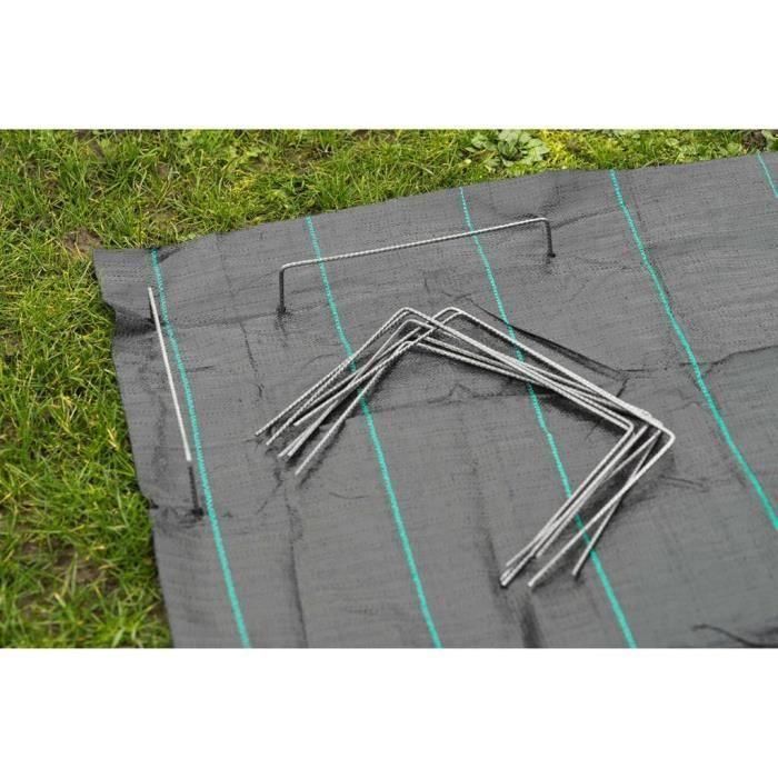 NATURALEZA Conjunto de 10 clips metálicos para fijación al suelo - Ø 4 mm / H 20 x 25 cm 2