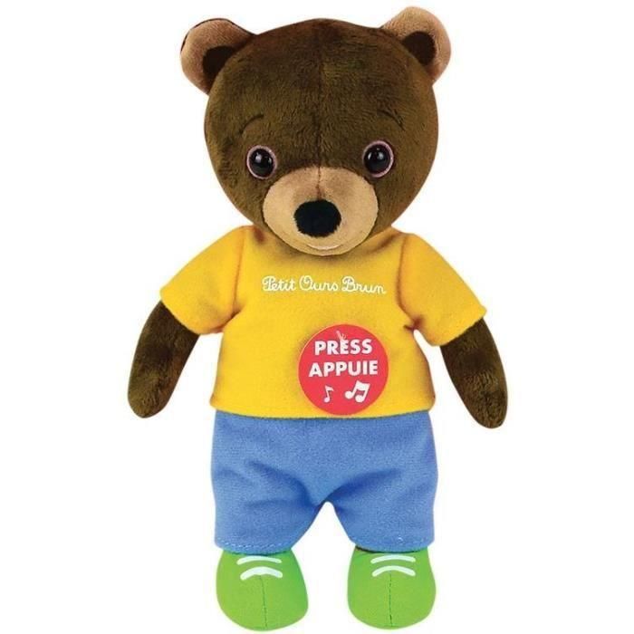 Jemini Peluche musical Little Brown Bear 22 cm para niños. Suave felpa que canta la icónica música de su serie al presionar su vientre.