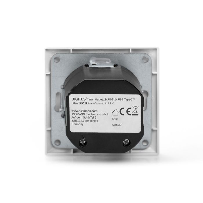 Digitus Caja de Carga para Empotrar con 2 USB A y 1 USB Type-C, Blanco 4