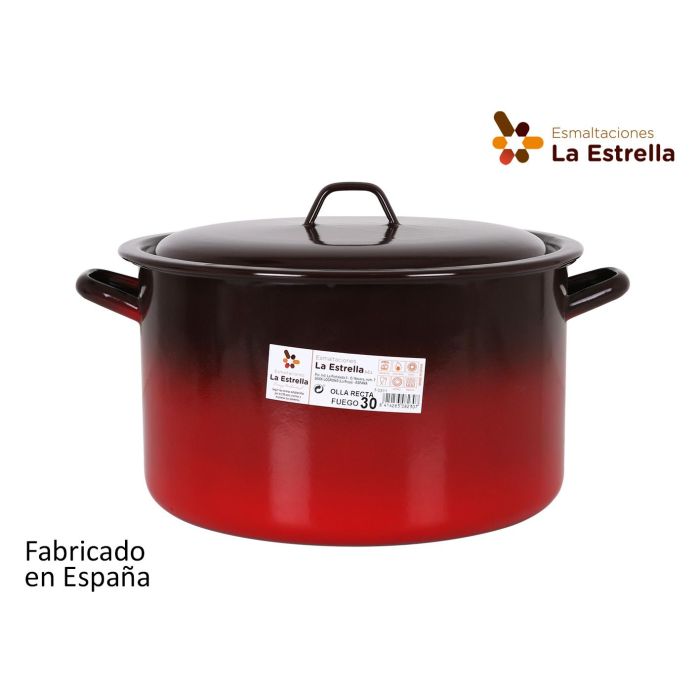 Olla Recta con Tapa Fuego 30 cm 12L - La Estrella (4 Unidades) Olla Recta con Tapa Fuego 30 cm 12L - La Estrella (4 Unidades)