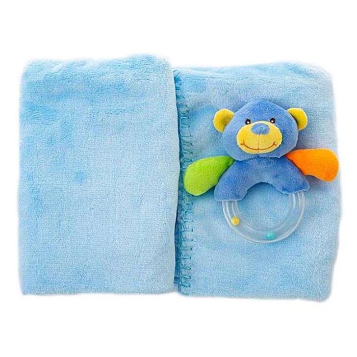 Set caja +manta coralina 100 x 75 cm + sonajero oso 16cm 1 Set caja +manta coralina 100 x 75 cm + sonajero oso 16cm 1